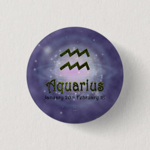 Pick Color Aquarius Zodiac Astrologisches Zeichen Button
