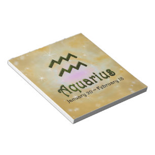 Pick Color Aquarius Zodiac Astrologisches Zeichen Notizblock