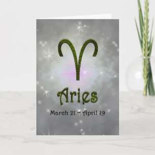 Pick Color Aries Zodiac Astrologisches Zeichen Karte