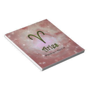 Pick Color Aries Zodiac Astrologisches Zeichen Notizblock