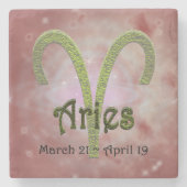 Pick Color Aries Zodiac Astrologisches Zeichen Steinuntersetzer (Vorderseite)