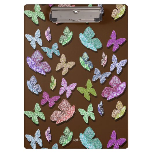 Pick Color Butterflies Surreal & Fluttering Klemmbrett (Vorderseite)