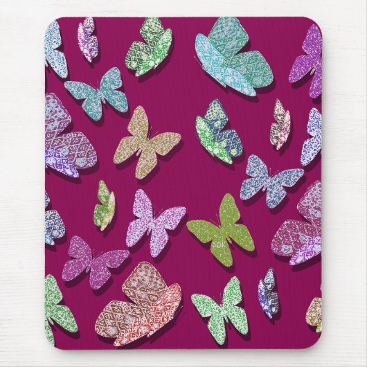 Pick Color Butterflies Surreal & Fluttering Mousepad (Vorne)