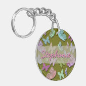 Pick Color Butterflies Surreal & Fluttering Schlüsselanhänger (Vorderseite links)