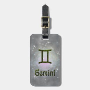 Pick Color Gemini Zodiac Astrologisches Zeichen Gepäckanhänger