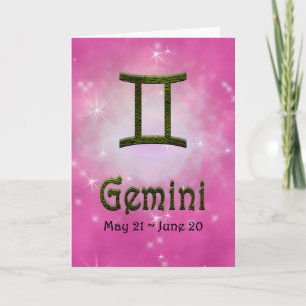 Pick Color Gemini Zodiac Astrologisches Zeichen Karte