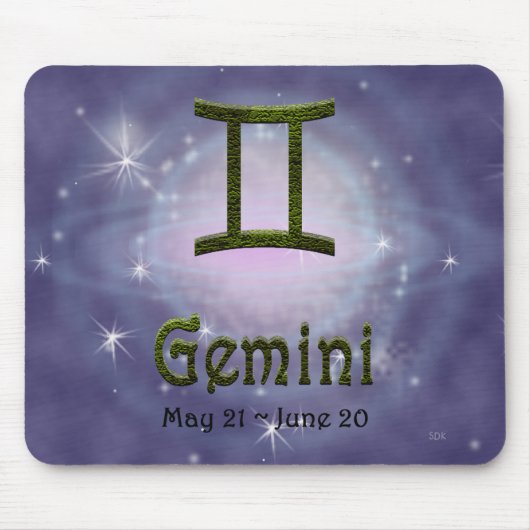 Pick Color Gemini Zodiac Astrologisches Zeichen Mousepad (Vorne)