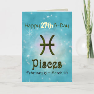 Pick Color Pisces Zodiac Astrologisches Zeichen Karte