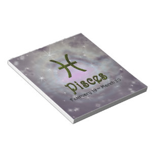 Pick Color Pisces Zodiac Astrologisches Zeichen Notizblock