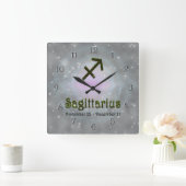 Pick Color Sagittarier Zodiac Astrologisches Zeich Quadratische Wanduhr (Zuhause)