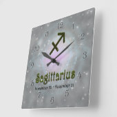 Pick Color Sagittarier Zodiac Astrologisches Zeich Quadratische Wanduhr (Winkel)