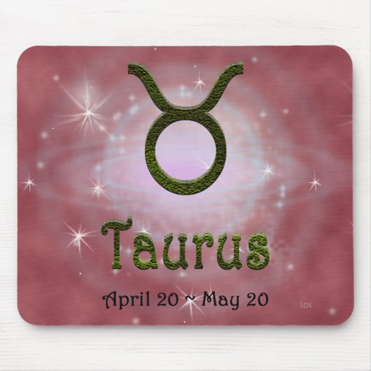 Pick Color Taurus Zodiac Astrologisches Zeichen Mousepad (Vorne)