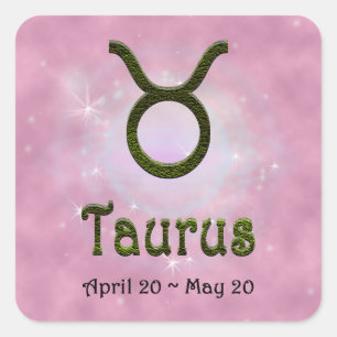 Pick Color Taurus Zodiac Astrologisches Zeichen Quadratischer Aufkleber
