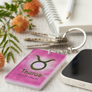 Pick Color Taurus Zodiac Astrologisches Zeichen Schlüsselanhänger