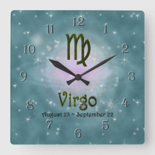 Pick Color Virgo Zodiac Astrologisches Zeichen Quadratische Wanduhr
