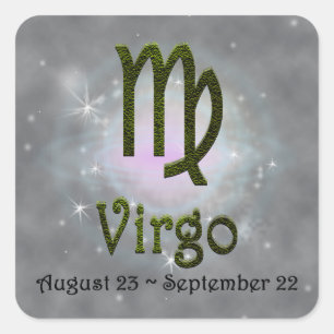 Pick Color Virgo Zodiac Astrologisches Zeichen Quadratischer Aufkleber