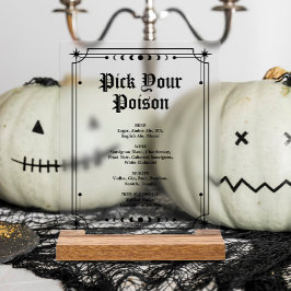 Pick Dein Poison Halloween-Bar Acrylschild