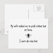 Pick-Ehefrau oder Bienen Postkarte (Vorne/Hinten)