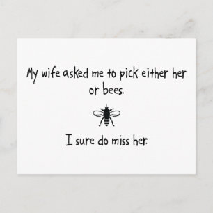 Pick-Ehefrau oder Bienen Postkarte
