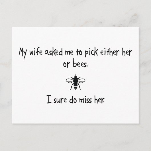 Pick-Ehefrau oder Bienen Postkarte (Vorderseite)