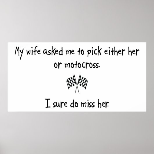 Pick-Ehefrau oder Motocross Poster (Vorne)