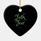Pick Faith über Angst Christliches Shirt Keramik Ornament (Hinten)