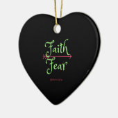 Pick Faith über Angst Christliches Shirt Keramik Ornament (Links)