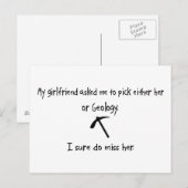 Pick Girlfriend oder Geology Postkarte (Vorne/Hinten)