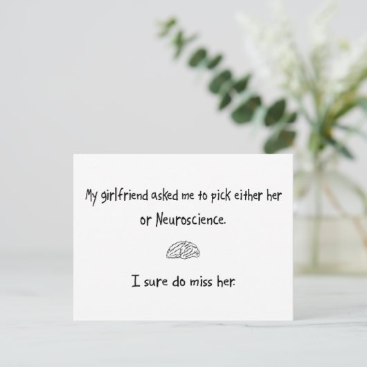 Pick Girlfriend oder Neuroscience Postkarte (Stehend Vorderseite)
