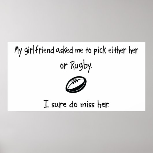 Pick Girlfriend oder Rugby Poster (Vorne)