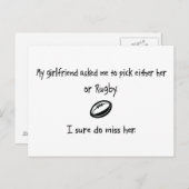Pick Girlfriend oder Rugby Postkarte (Vorne/Hinten)