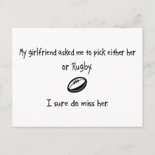 Pick Girlfriend oder Rugby Postkarte