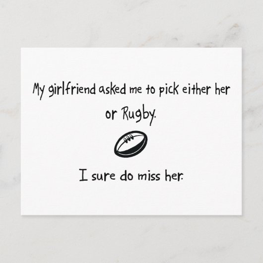 Pick Girlfriend oder Rugby Postkarte (Vorderseite)