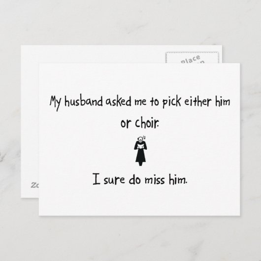 Pick Husband oder Chor Postkarte (Vorne/Hinten)