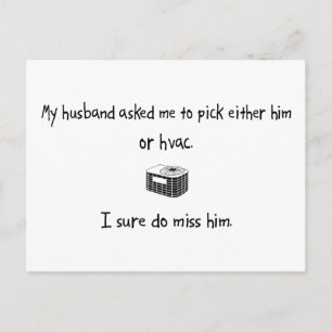 Pick Husband oder HVAC Postkarte