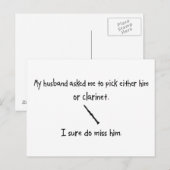 Pick Husband oder Klarinette Postkarte (Vorne/Hinten)