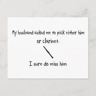 Pick Husband oder Klarinette Postkarte