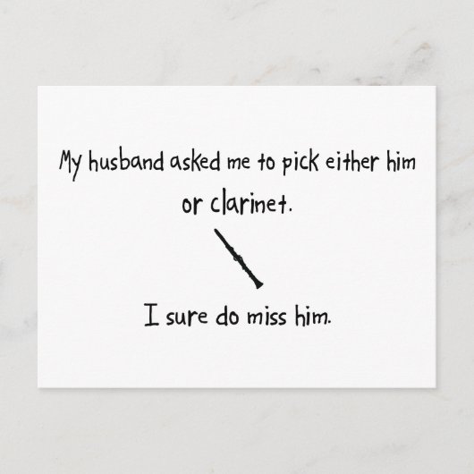 Pick Husband oder Klarinette Postkarte (Vorderseite)