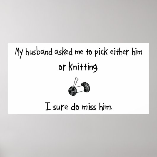 Pick Husband oder Knittern Poster (Vorne)