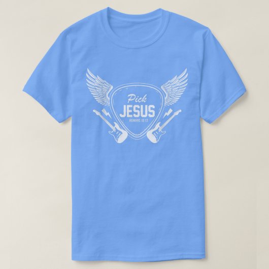 Pick Jesus Christlich Church Band Gitarrist Gitarr T-Shirt (Design vorne)
