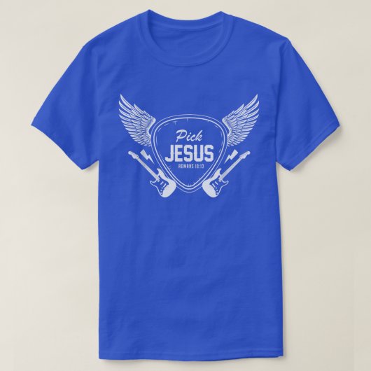 Pick Jesus Christlich Church Band Gitarrist Gitarr T-Shirt (Design vorne)