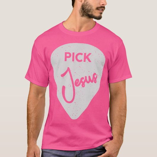 Pick Jesus Christlich Guitar Player T-Shirt (Vorderseite)
