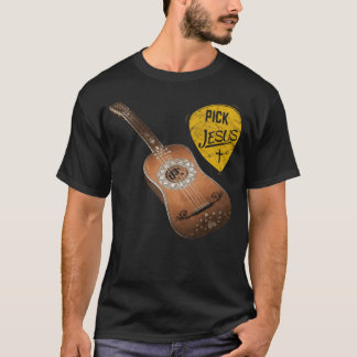 Pick Jesus Christliche MusikPastor Gitarre T- Wors T-Shirt