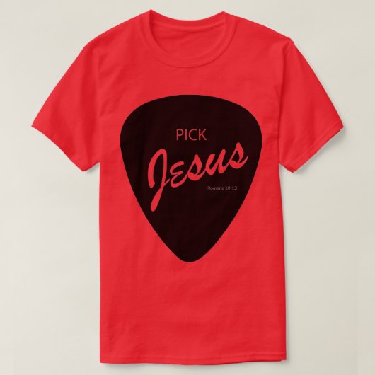 PICK JESUS FENDER STIL SCHWARZ T-Shirt (Design vorne)