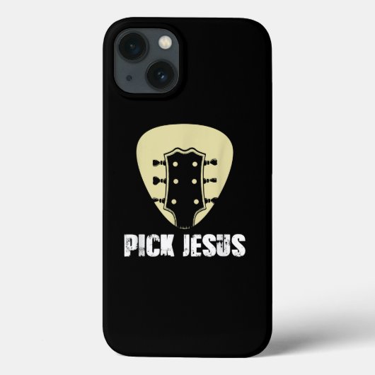 Pick Jesus Religician Geschenk Idee Gitarre Case-Mate iPhone Hülle (Rückseite)