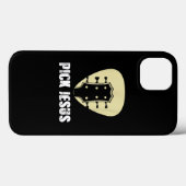 Pick Jesus Religician Geschenk Idee Gitarre Case-Mate iPhone Hülle (Rückseite (Horizontal))