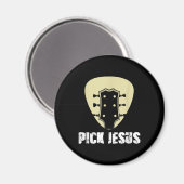 Pick Jesus Religician Geschenk Idee Gitarre Magnet (Vorderseite/Rückseite)