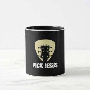Pick Jesus Religician Geschenk Idee Gitarre Tasse