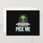 Pick Me Alien Abduction UFO Außerirdischen Extrate Postkarte (Vorne/Hinten)
