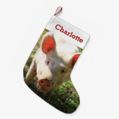 Pick Pig Lover Foto & Name Personalisiert Kleiner Weihnachtsstrumpf (Vorderansicht (hängend))